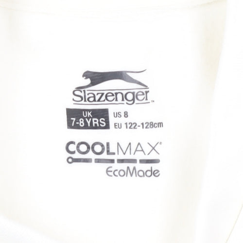 Slazenger Boys Long Sleeve White Pullover 7-8 Years