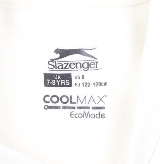 Slazenger Boys Long Sleeve White Pullover 7-8 Years