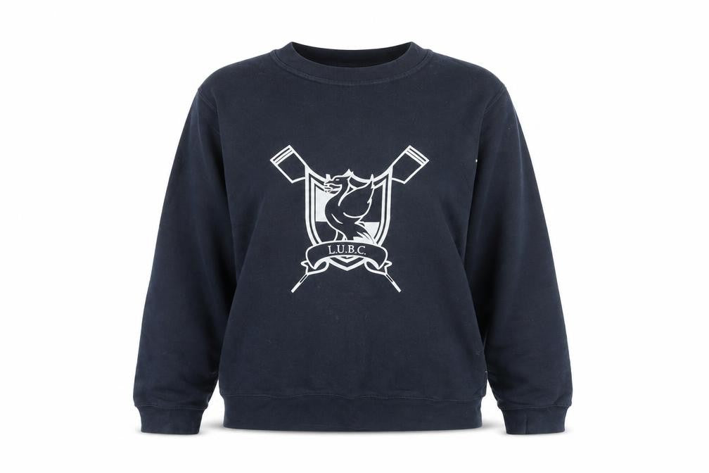 Front view of B&C Collection Women's Black S Pullover Logo Sweatshirt