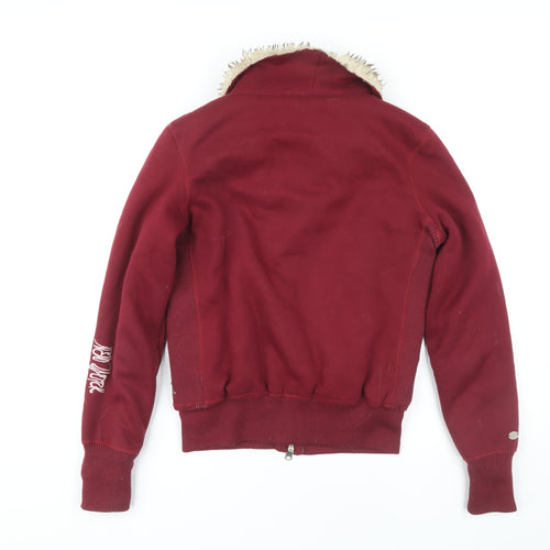 Abercrombie & Fitch Women's Red Hoodie, M, Full Zip, Casual