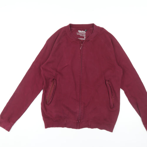 Neutral Unisex Red Full Zip Sweatshirt, Size S