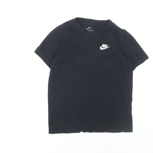 Nike Boys Black T-Shirt S Logo Crew Neck Basic