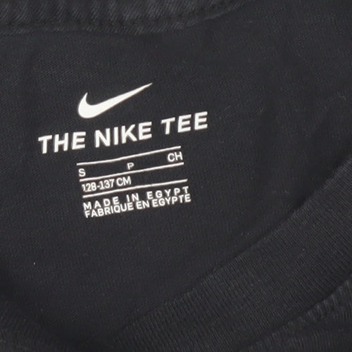 Nike Boys Black T-Shirt S Logo Crew Neck Basic