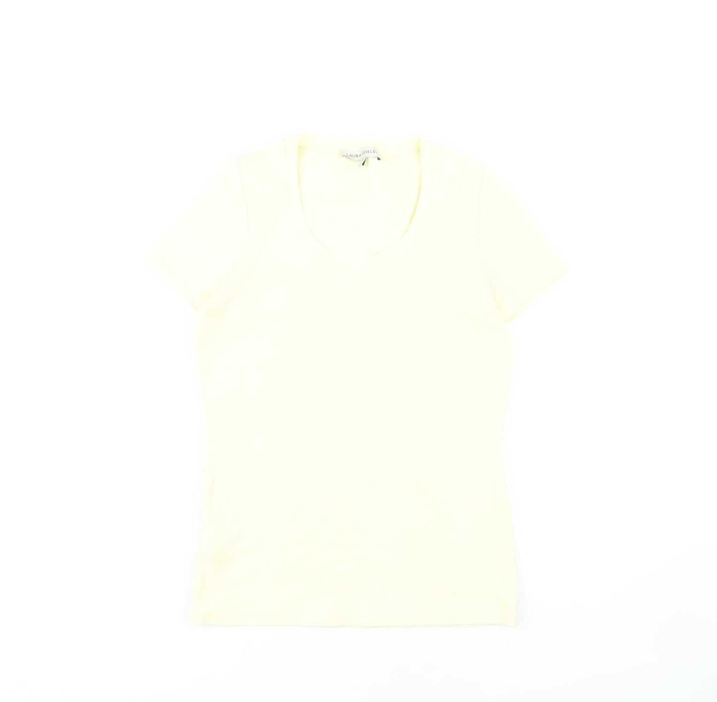 Laura Ashley Women's Yellow Scoop Neck T-Shirt Size 12