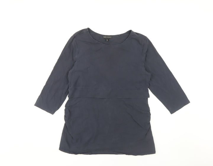 Next Maternity Blue Top with 3/4 Sleeves, UK 14
