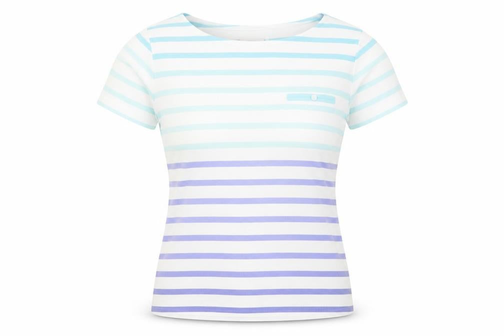 Front view of Country Casuals Women's Multicoloured Striped T-Shirt S