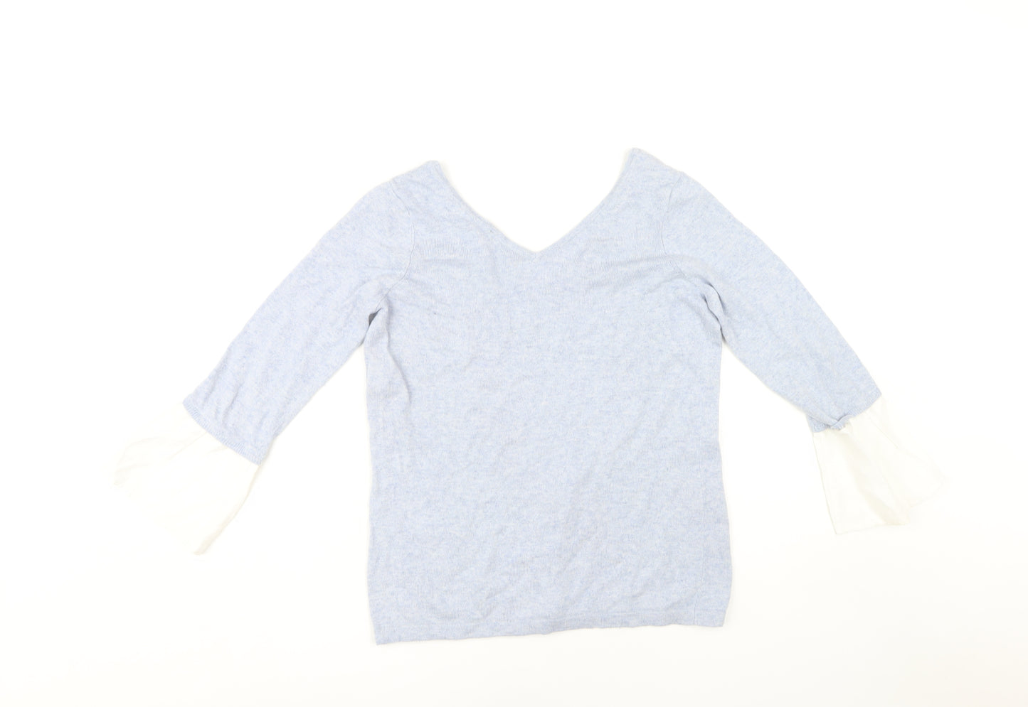 Mint Velvet Women's Blue V-Neck Jumper Size 10