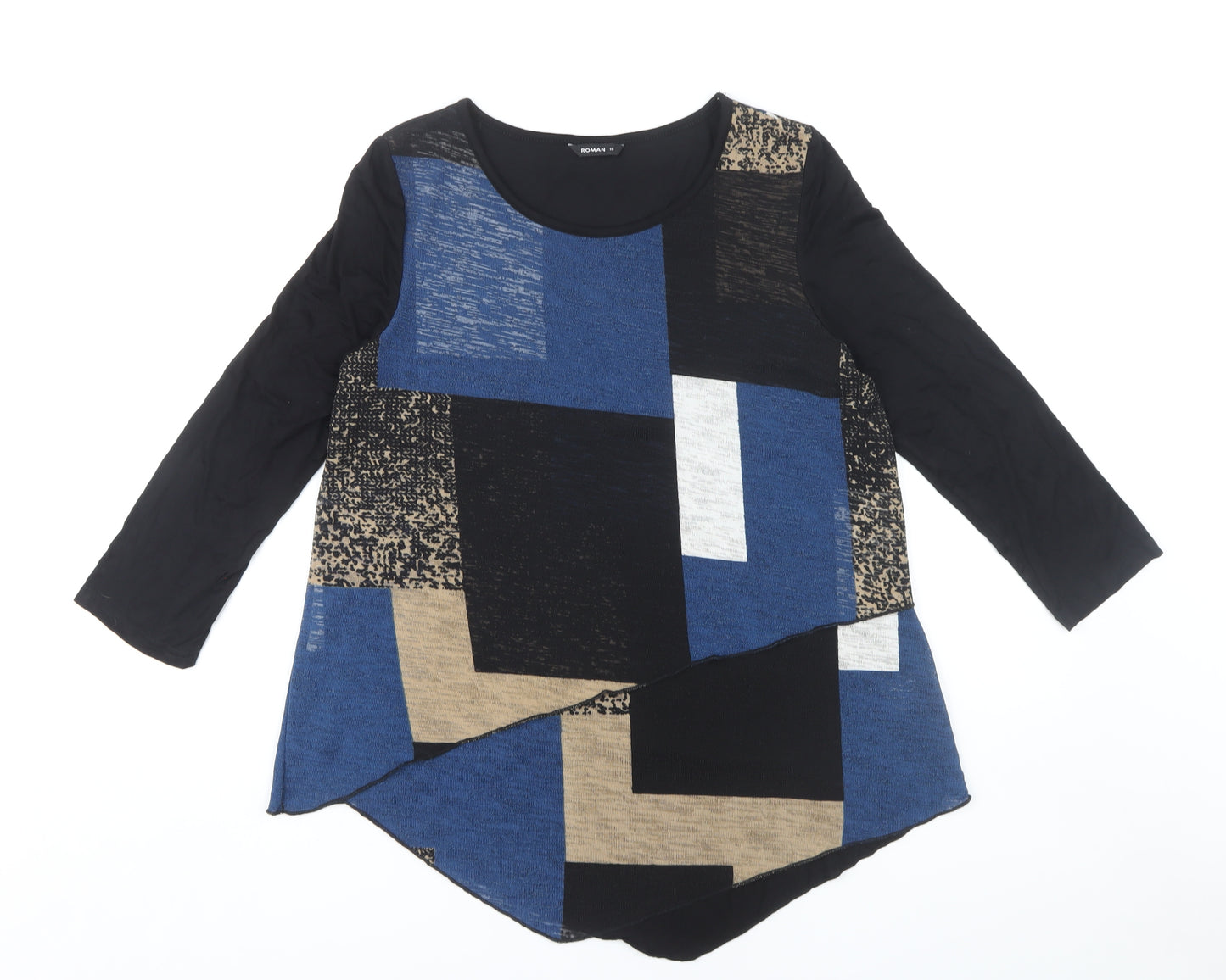 Roman Multicoloured Geometric Tunic for Women - Size 10