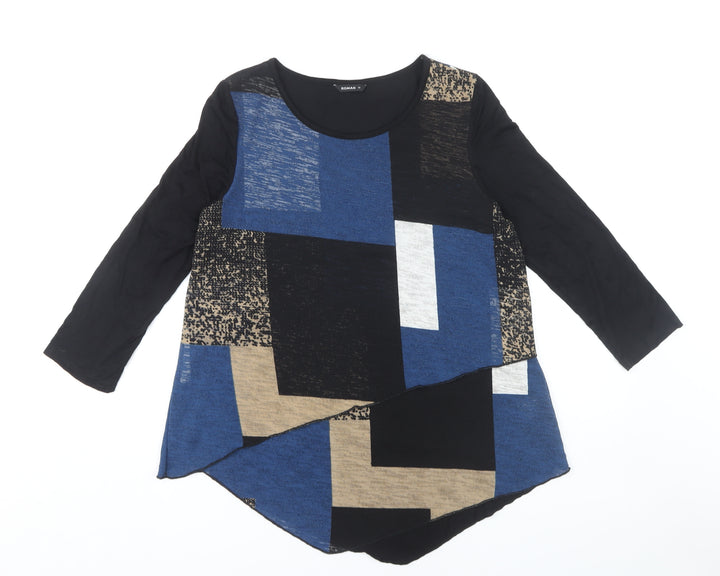 Roman Multicoloured Geometric Tunic for Women - Size 10