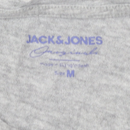 Jack & Jones Men's Grey Graphic Print T-Shirt, M