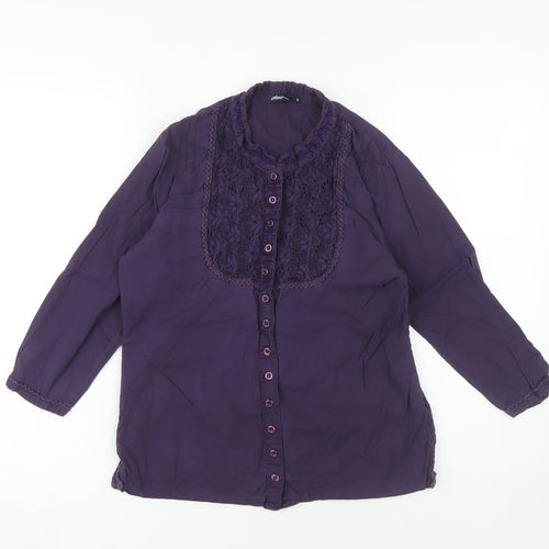 Dash Women's Purple Long Sleeve Blouse - Size 10