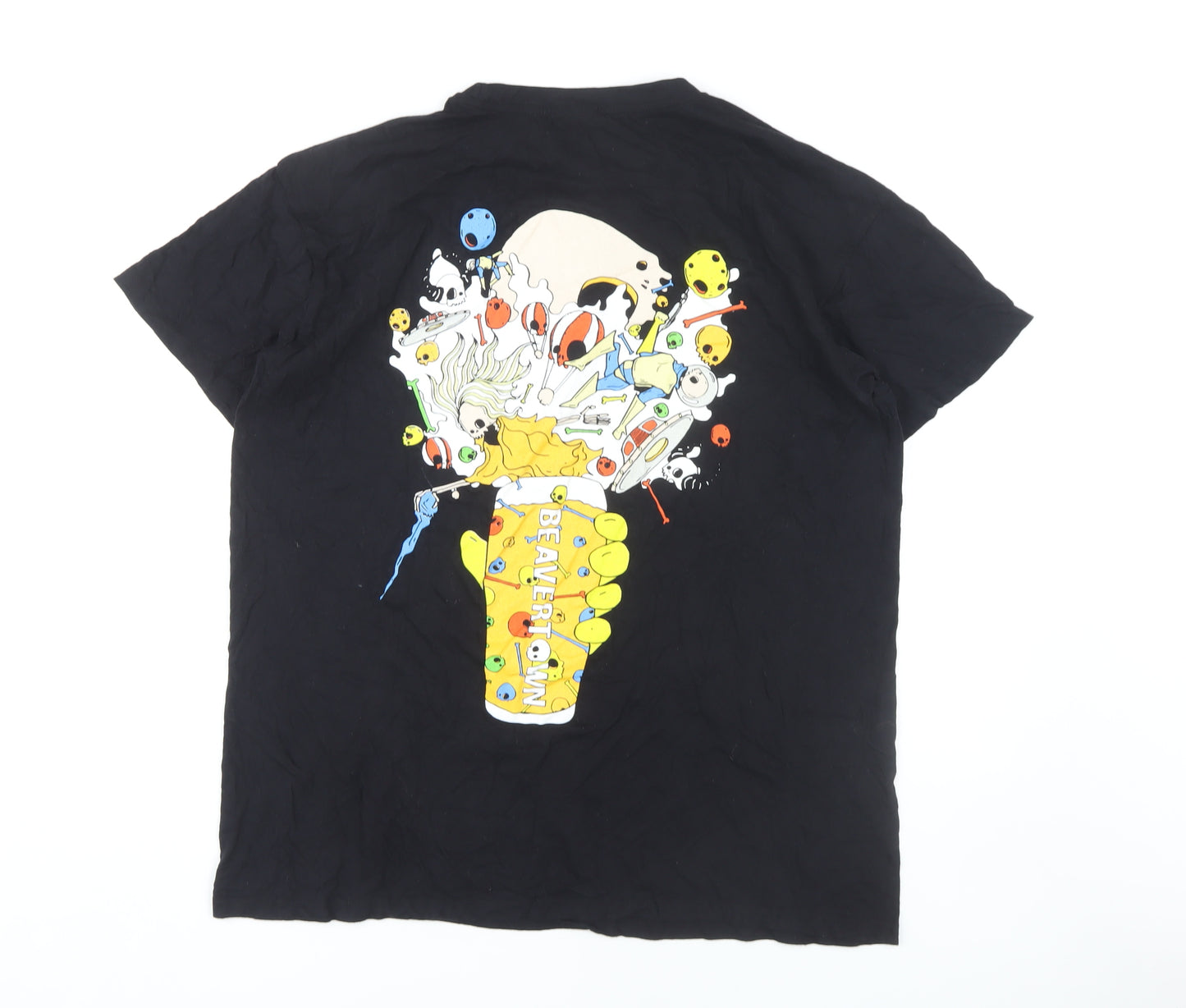 Beavertown Men's Black Cotton Graphic Tee, L, Beer Theme