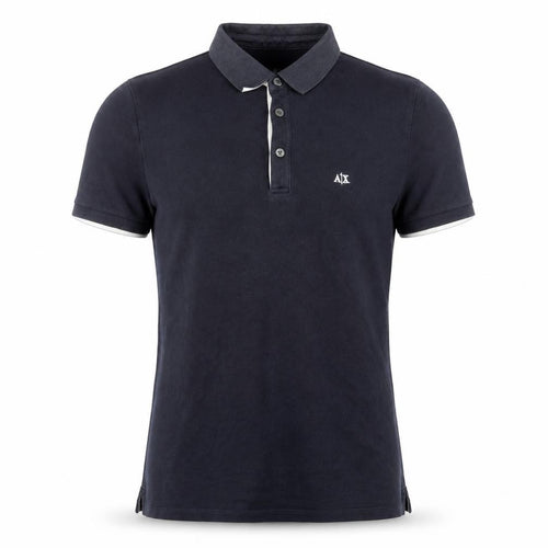 Armani Exchange Men's Small Black Polo Shirt, Short Sleeve