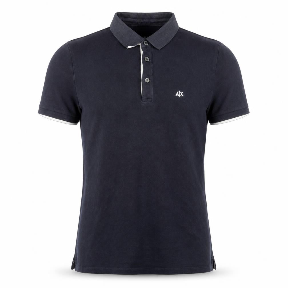 Armani Exchange Men's Small Black Polo Shirt, Short Sleeve