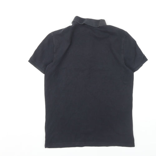 Armani Exchange Men's Small Black Polo Shirt, Short Sleeve
