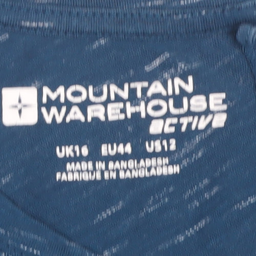 Mountain Warehouse Women's Blue V-Neck T-Shirt Size 16