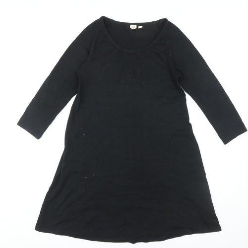 GAP Women's Black Dress, Size S, 3/4 Sleeve, Scoop Neck