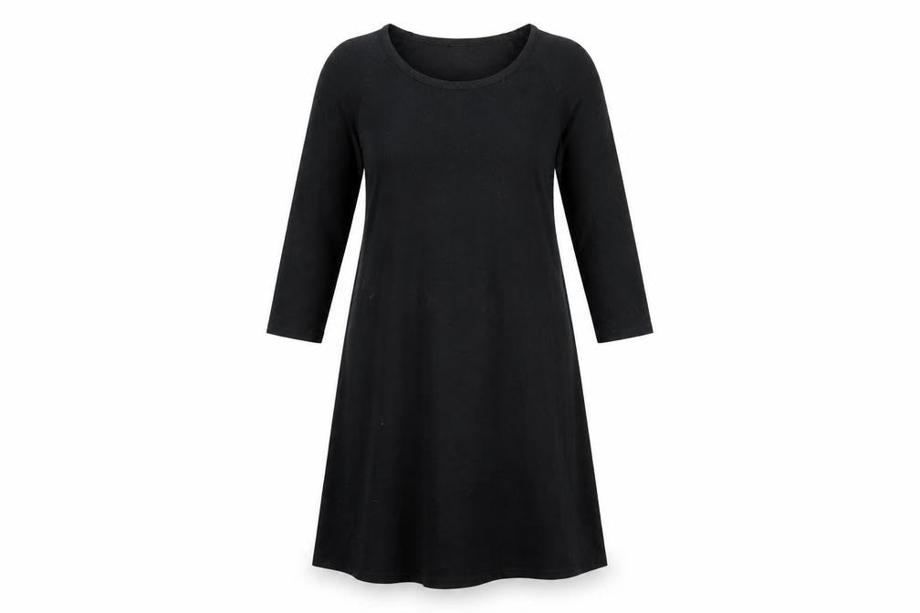 GAP Women's Black Dress, Size S, 3/4 Sleeve, Scoop Neck