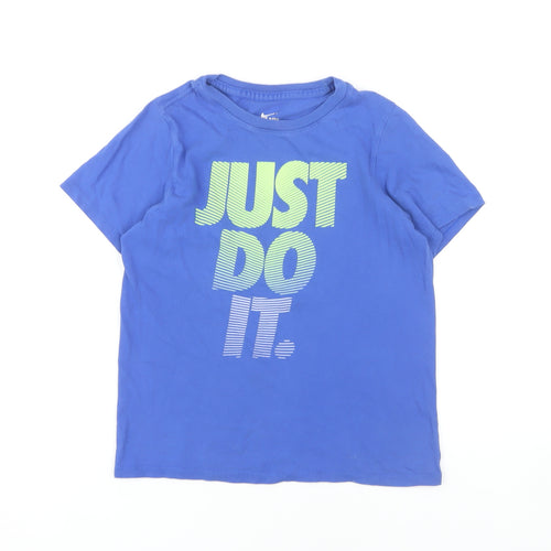 Nike Boys Blue T-Shirt S Sporty Graphic Regular Fit