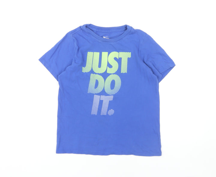 Nike Boys Blue T-Shirt S Sporty Graphic Regular Fit