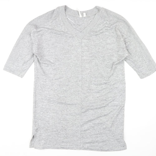 Cable & Gauge Women's Grey V-Neck Half Sleeve Dress