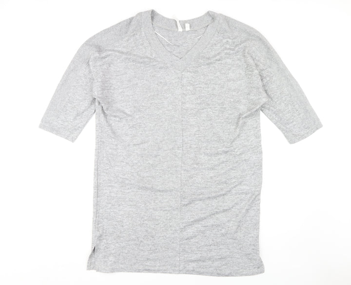 Cable & Gauge Women's Grey V-Neck Half Sleeve Dress