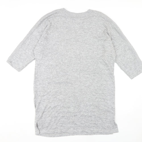 Cable & Gauge Women's Grey V-Neck Half Sleeve Dress