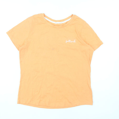 Saltrock Women's Orange T-Shirt Size 12 Crew Neck Summer