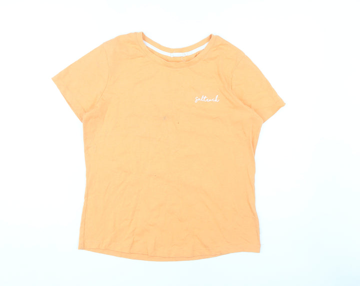Saltrock Women's Orange T-Shirt Size 12 Crew Neck Summer