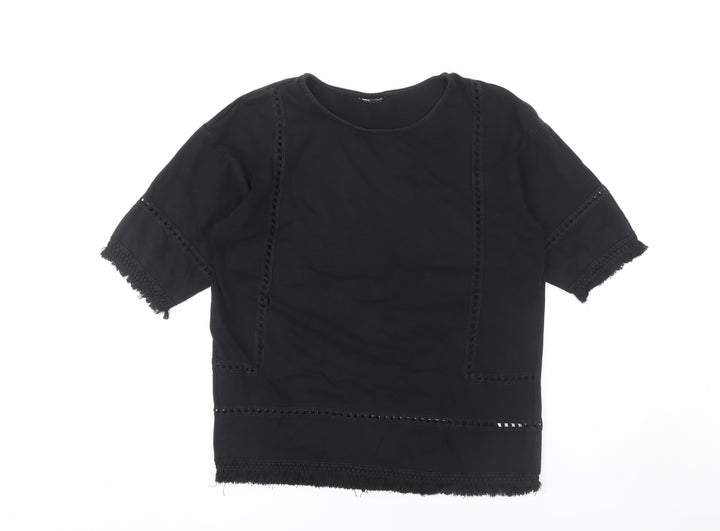 Warehouse Women's Black T-Shirt Size 10
