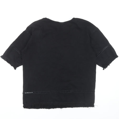 Warehouse Women's Black T-Shirt Size 10