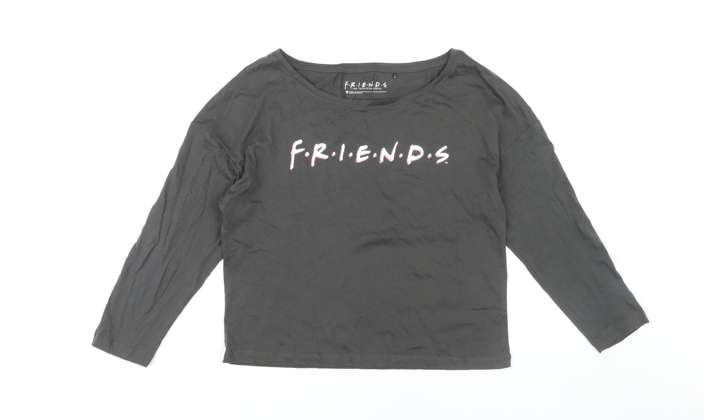 FRIENDS Women's Black T-Shirt Size 8-10 Long Sleeve