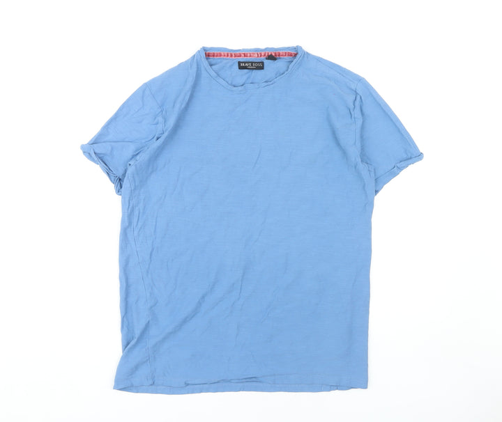 Brave Soul Blue Unisex T-Shirt M, Cotton, Crew Neck
