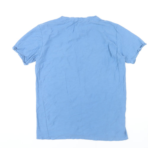 Brave Soul Blue Unisex T-Shirt M, Cotton, Crew Neck