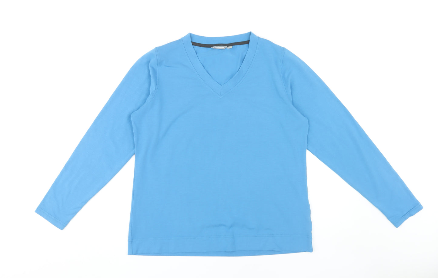 Rohan Women's Blue V-Neck Long Sleeve Top L