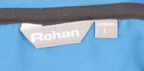 Rohan Women's Blue V-Neck Long Sleeve Top L