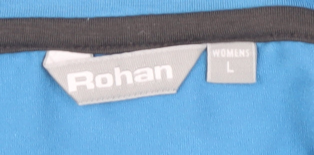 Rohan Women's Blue V-Neck Long Sleeve Top L