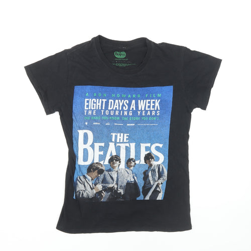 The Beatles Unisex Black T-Shirt, Size S, Music Theme