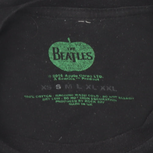 The Beatles Unisex Black T-Shirt, Size S, Music Theme