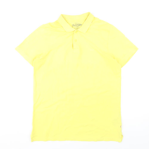 Jack & Jones Men's Yellow Short Sleeve Polo - M