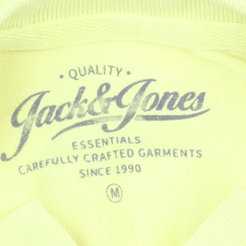 Jack & Jones Men's Yellow Short Sleeve Polo - M