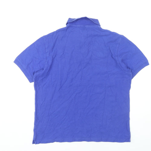 Marks and Spencer Men's Blue Polo Shirt Medium