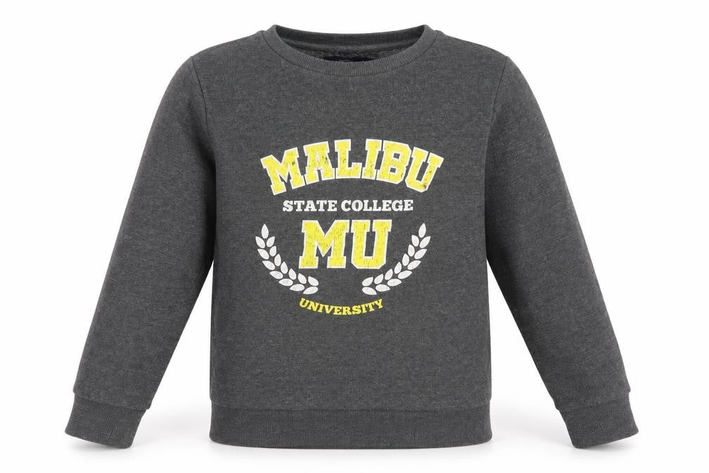 Front view of Tokyo Laundry girls’ grey printed sweatshirt 12-13 years