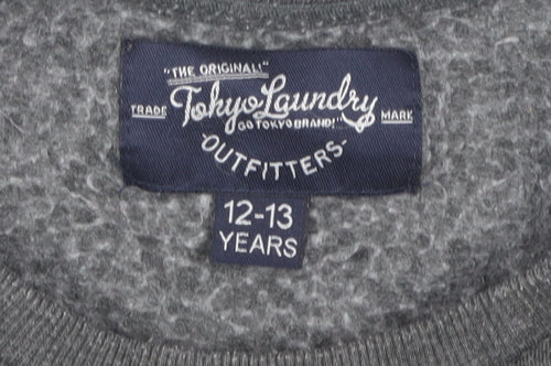Tokyo Laundry Girls Grey Printed Sweatshirt 12-13 Years