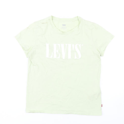 Levi's Women's Green Basic T-Shirt, Size S, Crew Neck