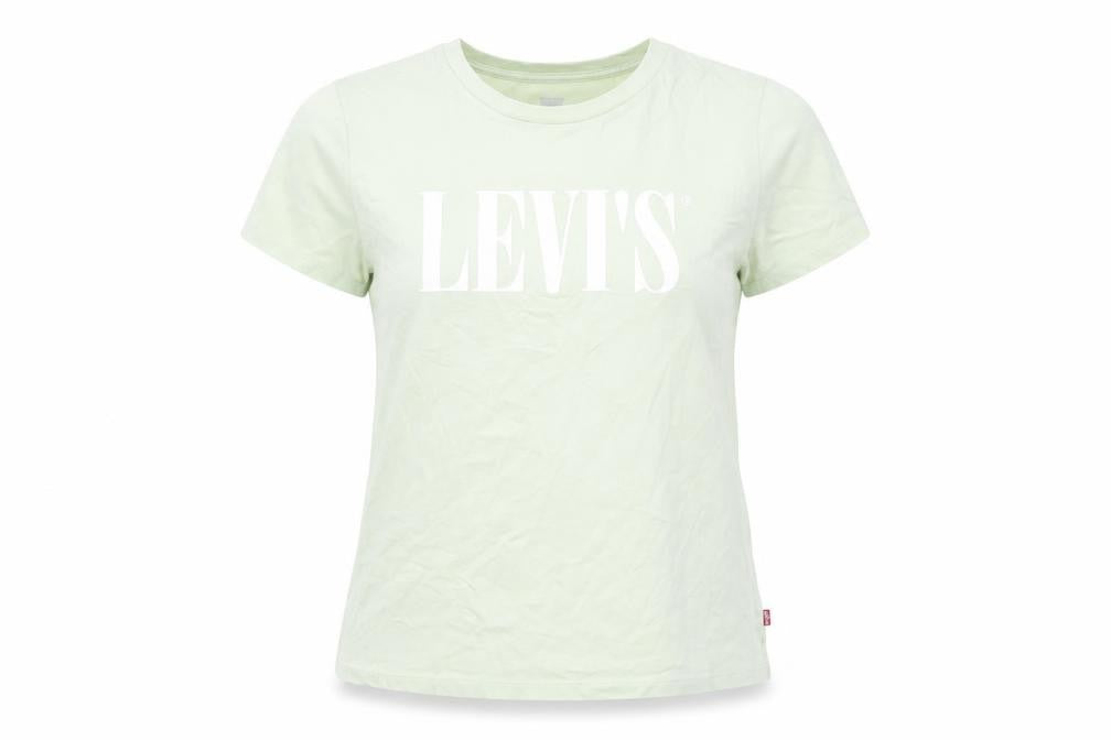 Levi's Women's Green Basic T-Shirt, Size S, Crew Neck