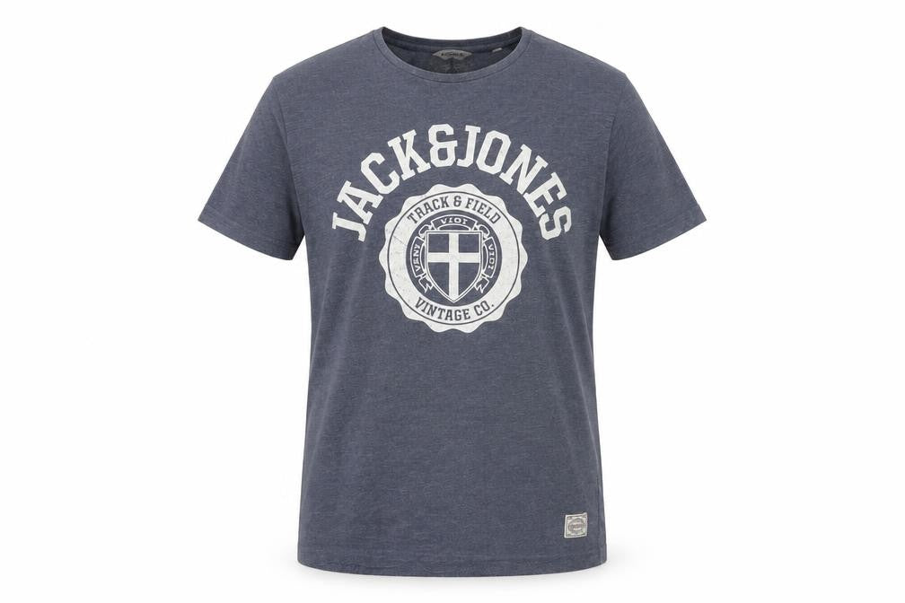 Jack & Jones Men's Blue Graphic Print T-Shirt L