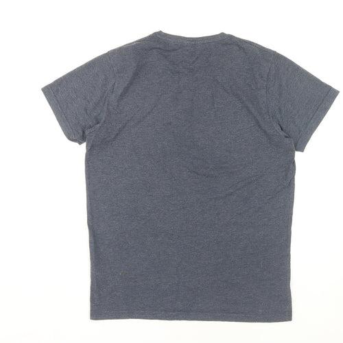 Jack & Jones Men's Blue Graphic Print T-Shirt L