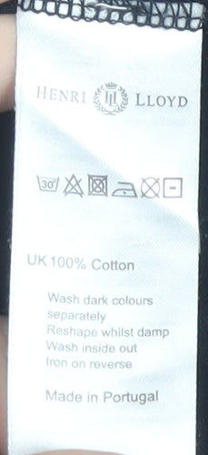 Henri Lloyd Men's Black Graphic T-Shirt, Size L, 100% Cotton
