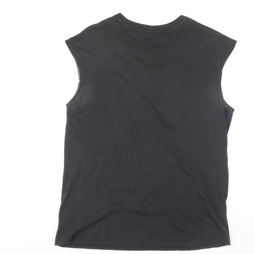 Zara Women's Black Basic Sleeveless T-Shirt M